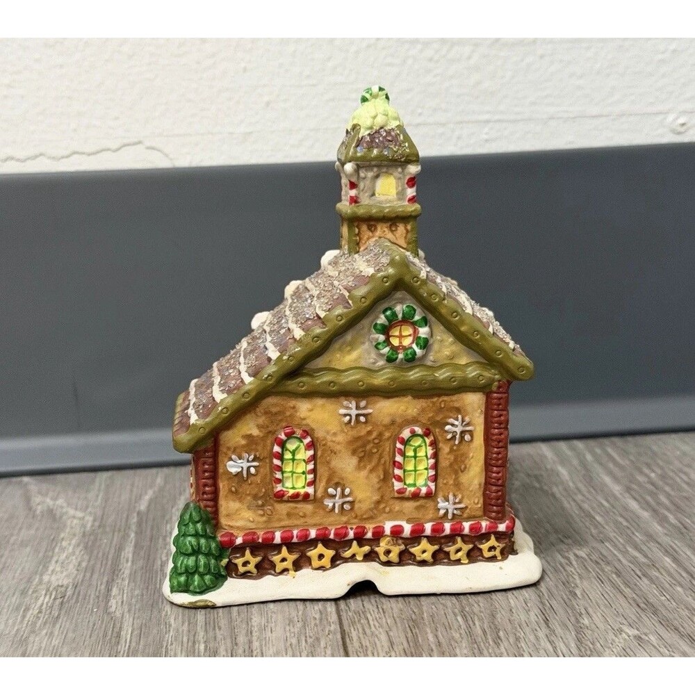 Ginger Frost Lane 2005 Christmas House Church Porcelain Ceramic 5” Tall - Picture 15 of 16